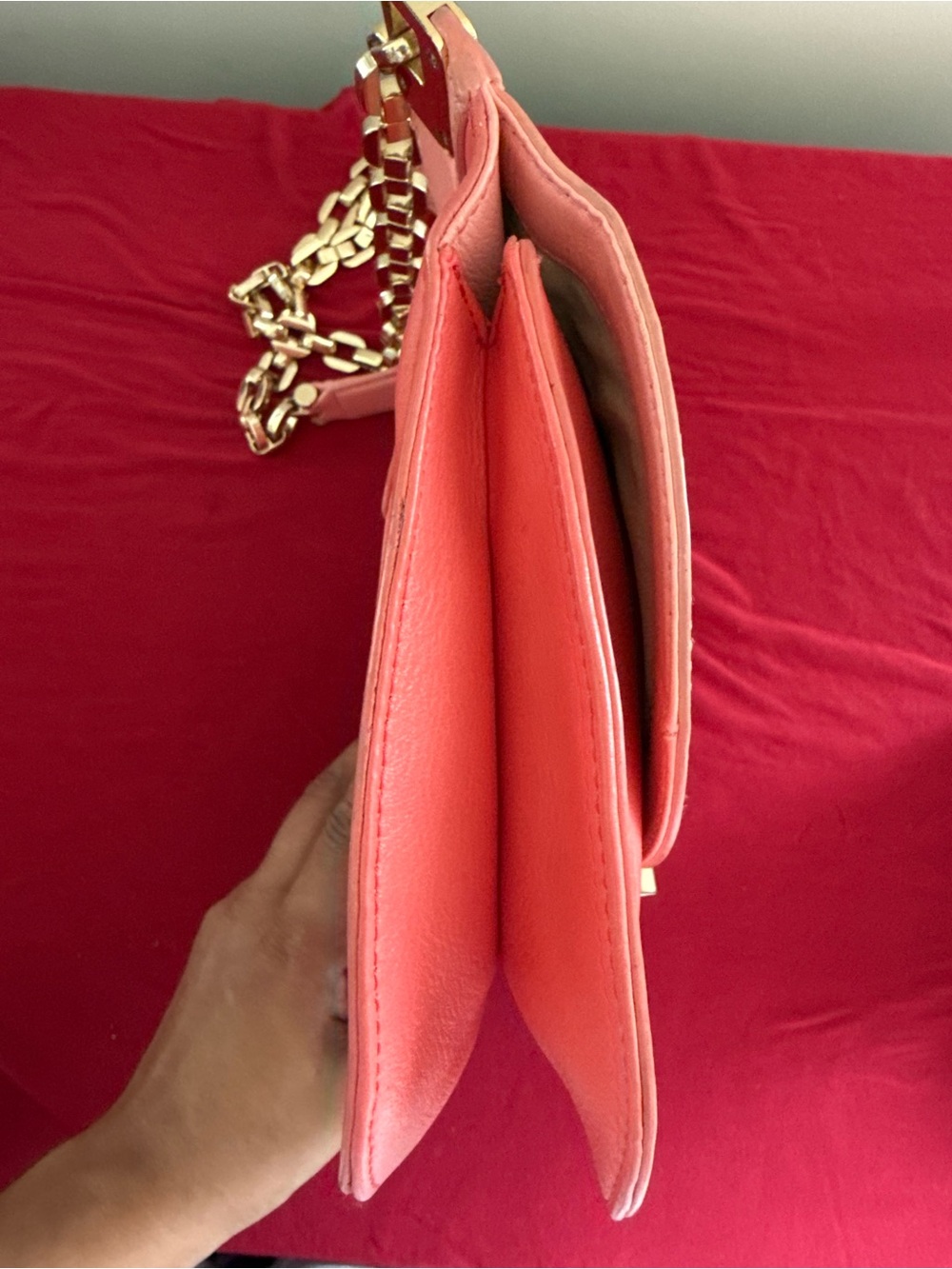 Tory Burch Pink Leather Shoulder Bag with Gold Chain Strap - Picture 5 of 14